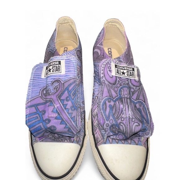 Converse Women's Purple and Blue Patterned Sneakers - Picture 6 of 10